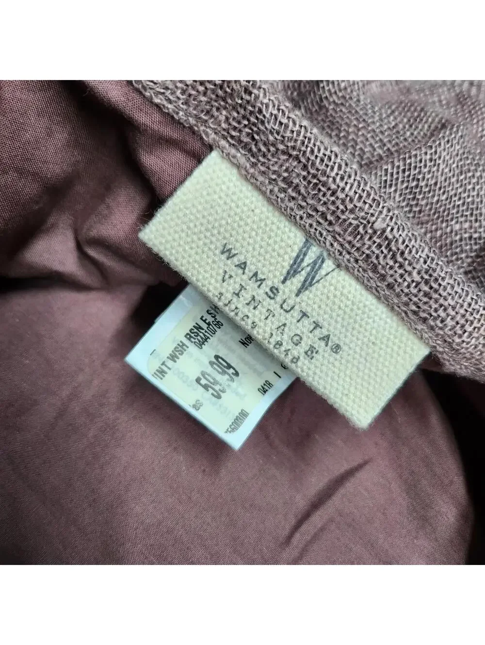 Wamsutta 100% Linen Fringe Pillow Cover Neutral Brown Mauve Farmhouse 20x20
